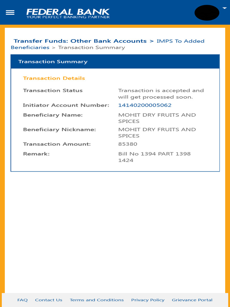 FedNet Transaction Summary 2 | PDF