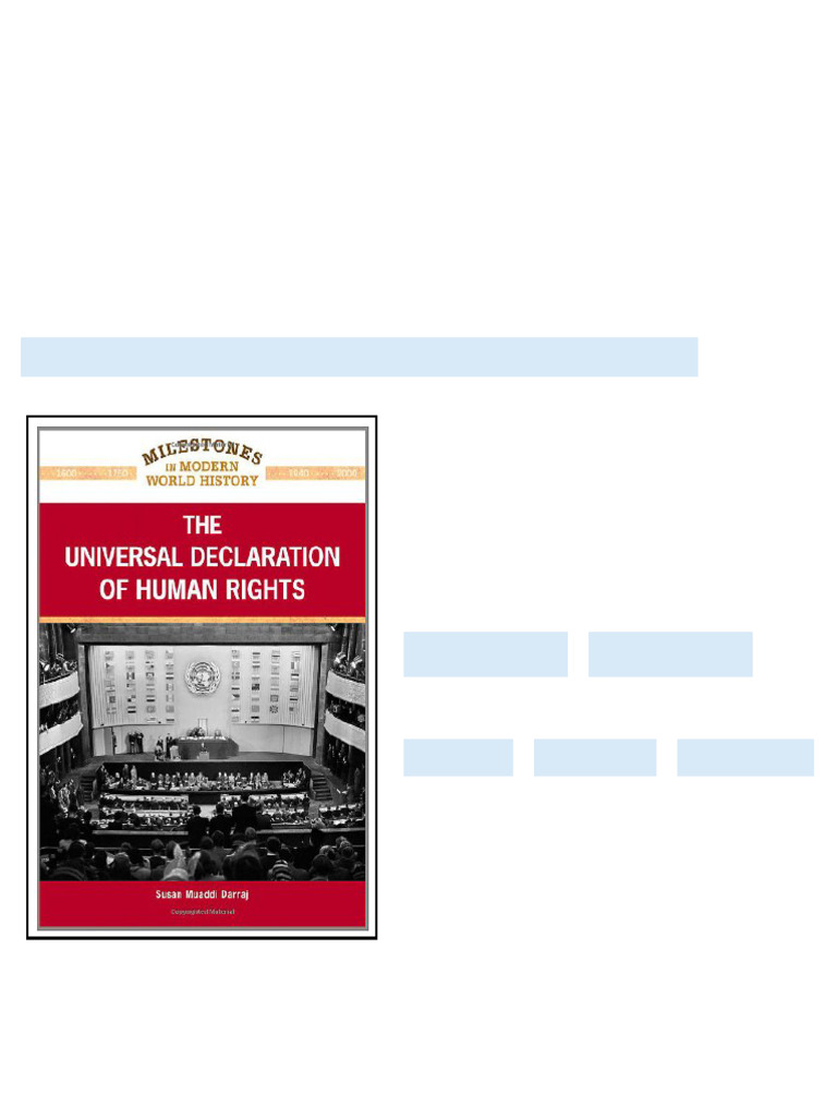 The Universal Declaration of Human Rights Milestones in Modern World ...