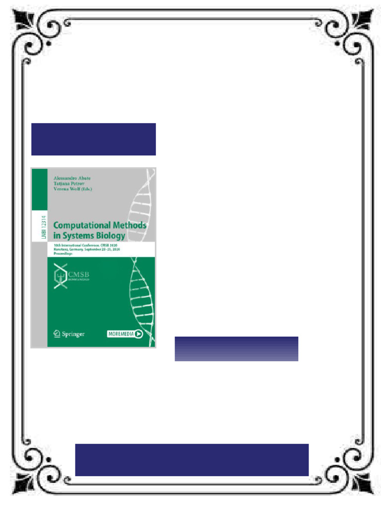 Computational Methods in Systems Biology 18th International Conference CMSB  2020 Konstanz Germany September 23 25 2020 Proceedings Alessandro Abate  eBook complete pdf | PDF