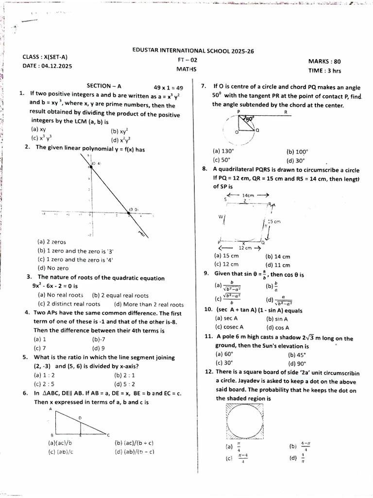 Math Full Portion MCQ Test | PDF