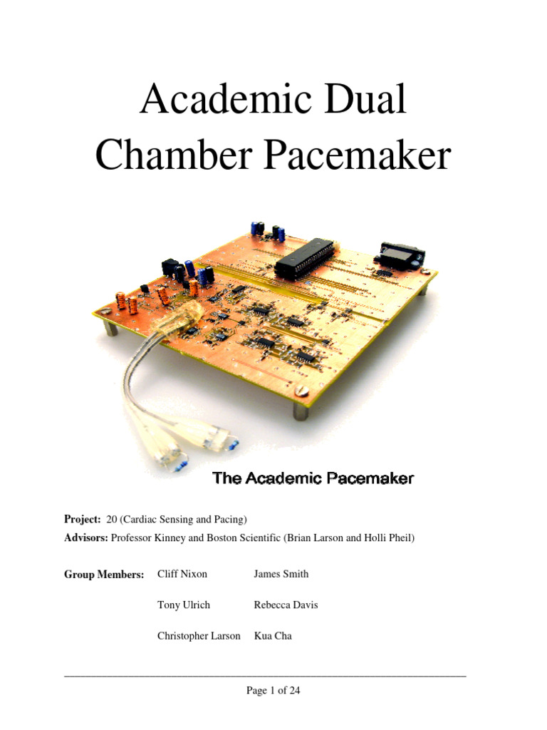Academic Dual Chamber Pacemaker Design | PDF | Electrical Engineering ...