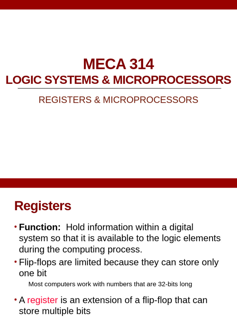MECA 314 Spring24 Lecture10 | PDF | Central Processing Unit | Computer ...