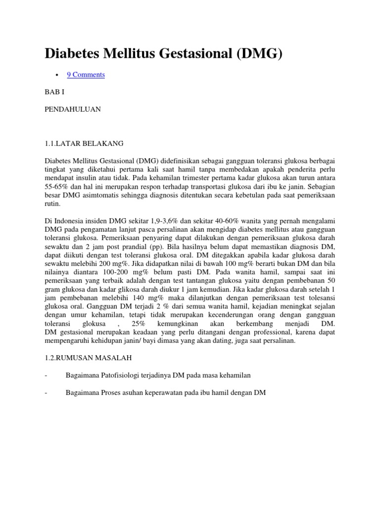 Diabetes Mellitus Gestasional