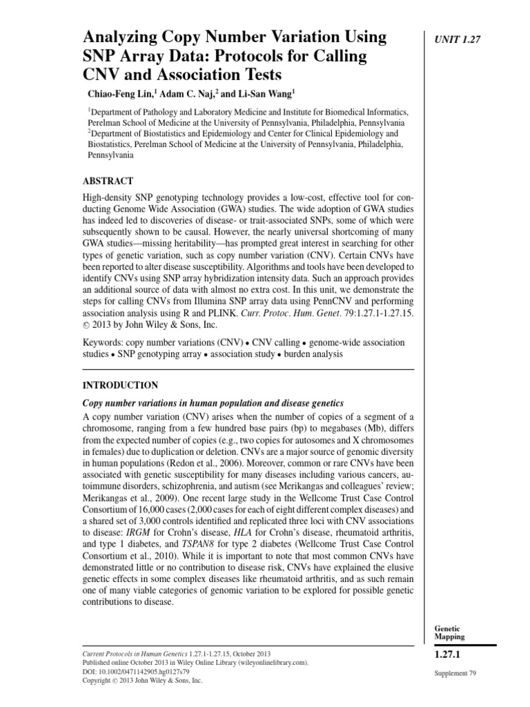 0471142905.hg0127s79 | PDF | Single Nucleotide Polymorphism | Genome ...