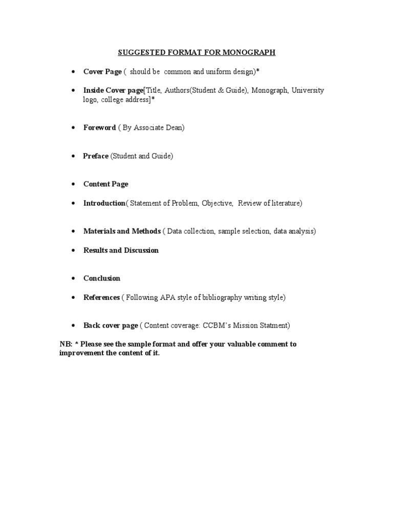 Monograph Format Guidelines | PDF | Art