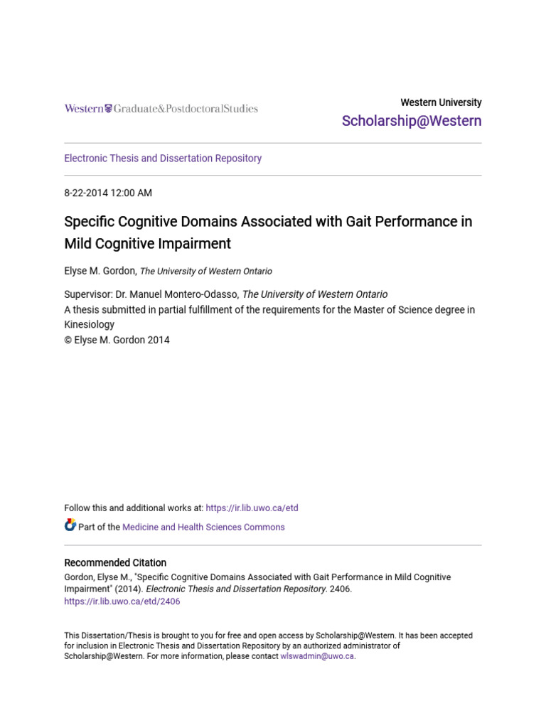 Cognitive Domains and Gait in MCI | PDF | Standard Deviation | Statistics