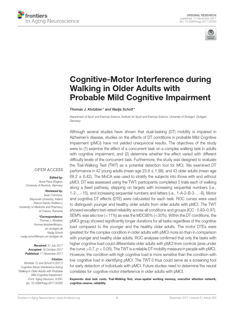 2017 - Cognitive-Motor Interference During Walking in Older Adults With ...