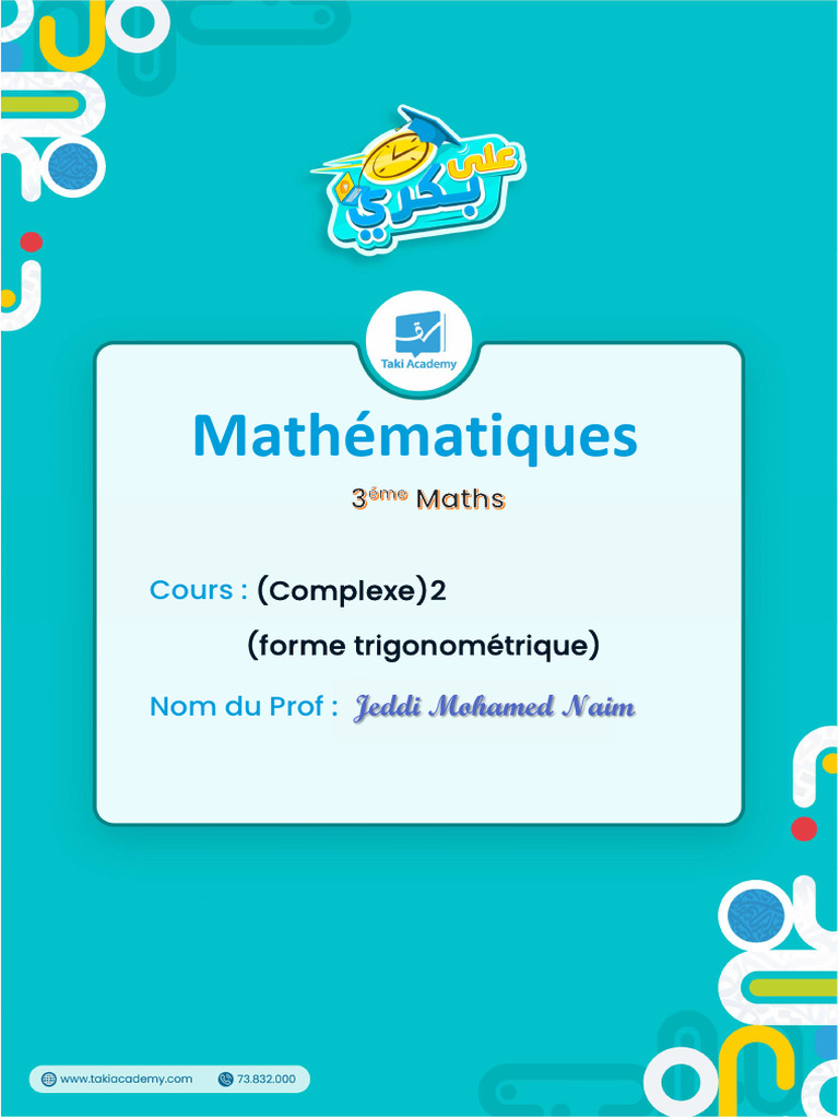 Forme trigonométrique des nombres complexes | PDF | Nombre complexe ...