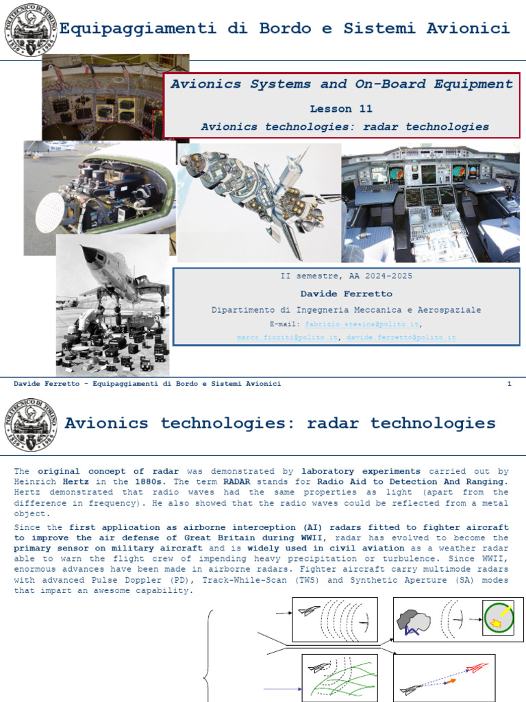 Radar Technologies in Avionics Systems | PDF | Radar | Antenna (Radio)