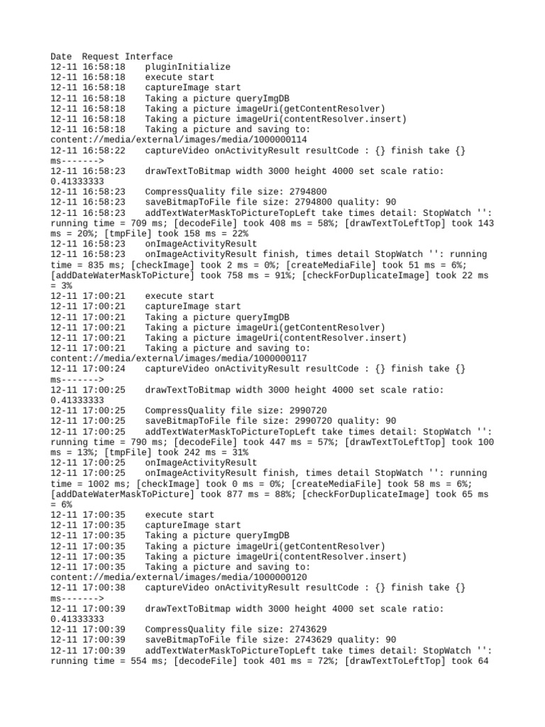 Image Capture and Processing Log | PDF