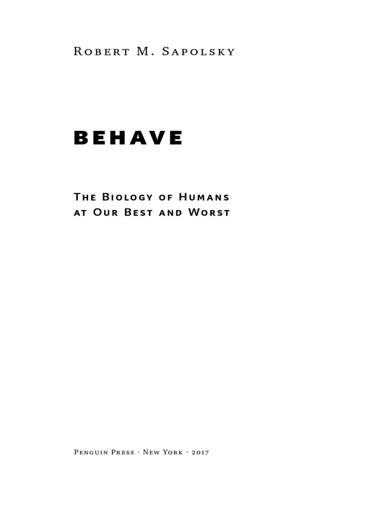 Behave: Robert M. Sapolsky | PDF