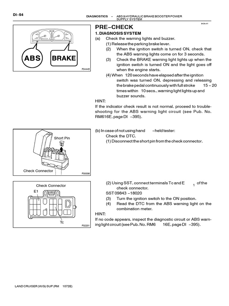Land Cruiser ABS Diagnostics Guide | PDF | Anti Lock Braking System ...