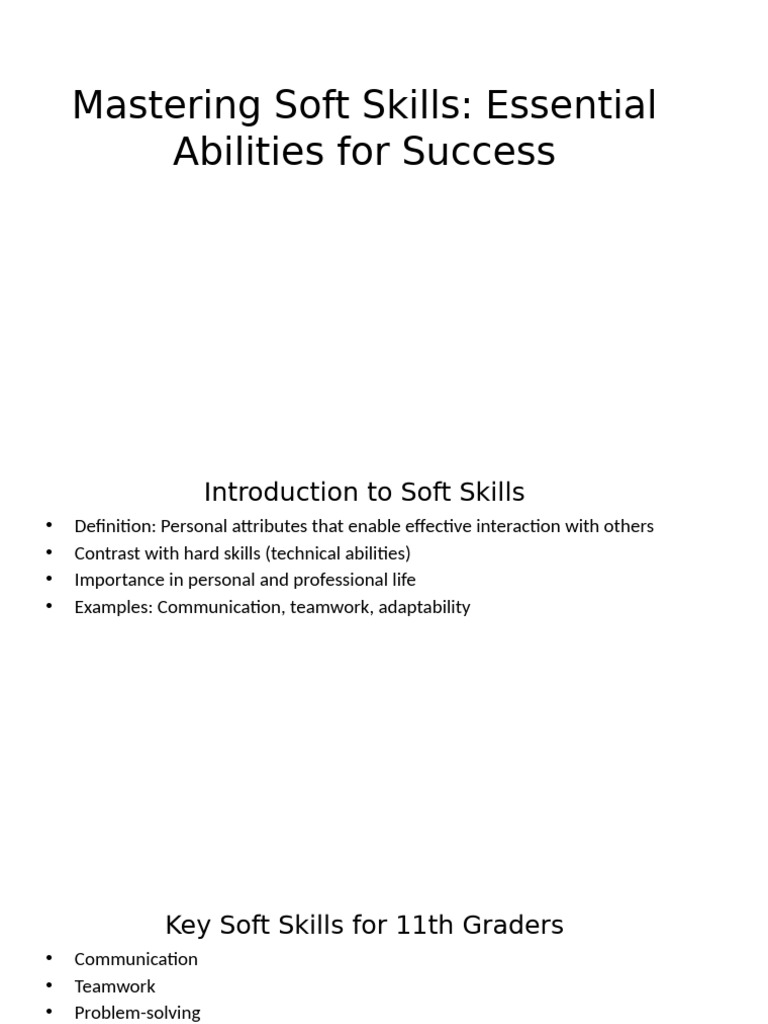 Essential Soft Skills for 11th Graders | PDF | Communication | Skill