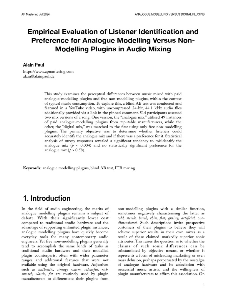 Empirical Evaluation of Listener Identification and Preference For ...