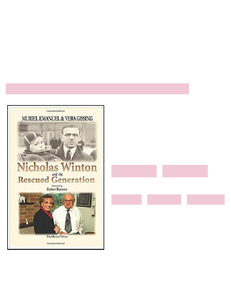 Nicholas Winton and the Rescued Generation 3rd Edition Muriel Emanuel - ebook and textbook ...