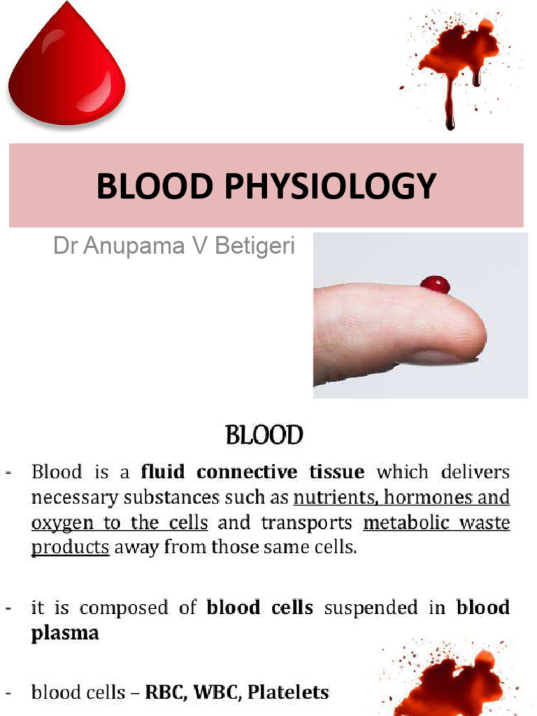 Blood Physiology: Composition & Functions | PDF | Hemoglobin | Red ...