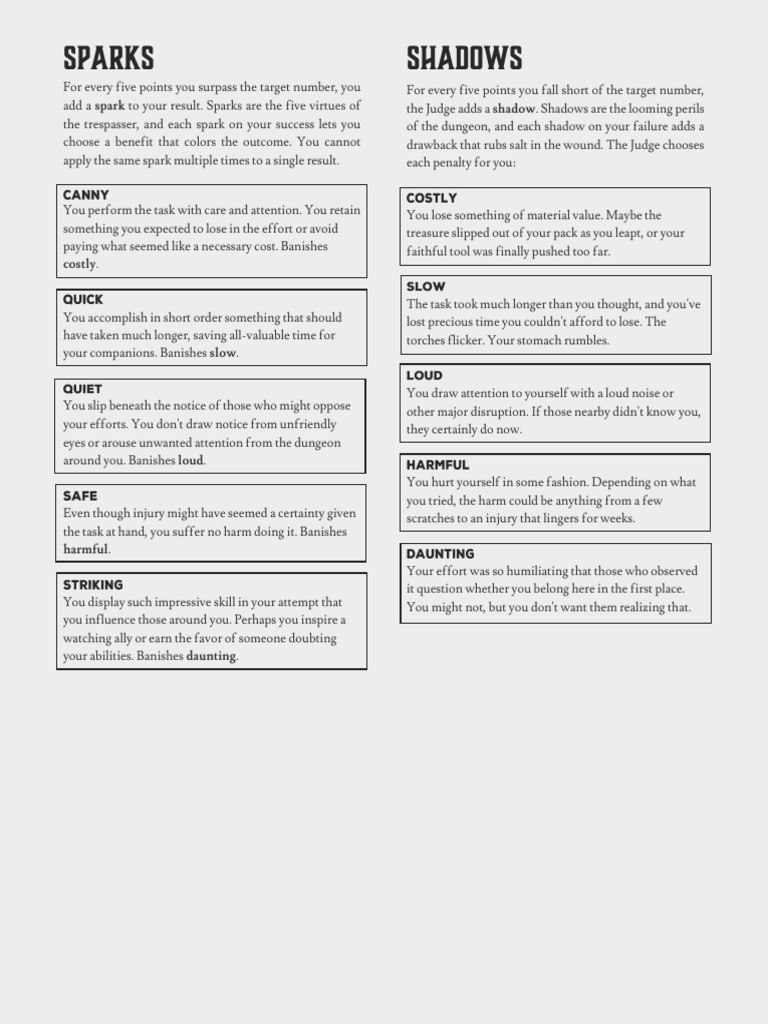 Dungeon Skills and Combat Actions Guide | PDF | Shield