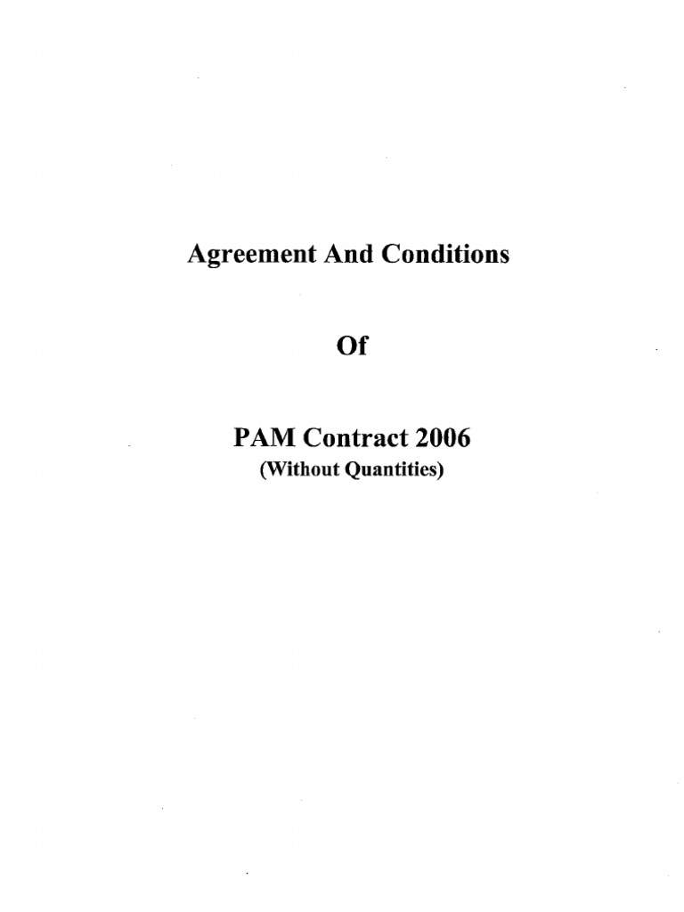 Pam Contracts 2006 (Without Quantities) | PDF | Arbitration | Architect