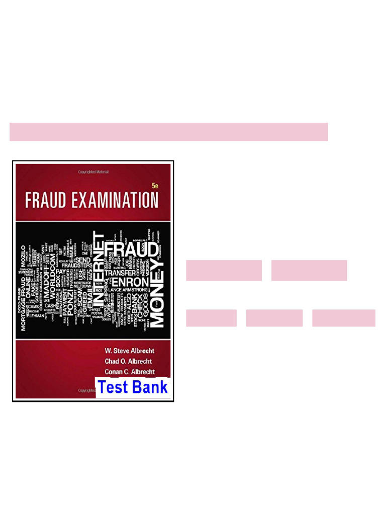 Fraud Examination 5th Edition Albrecht Test Bank - test bank and ...