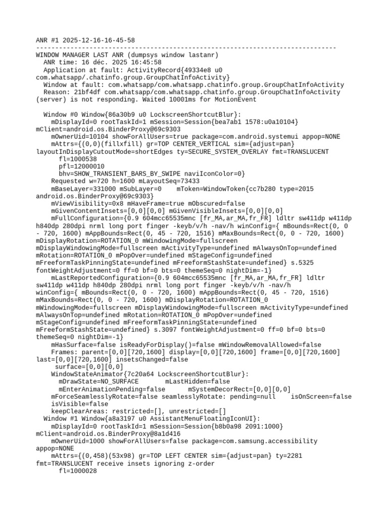 WhatsApp ANR Report December 2025 | PDF | Software | System Software