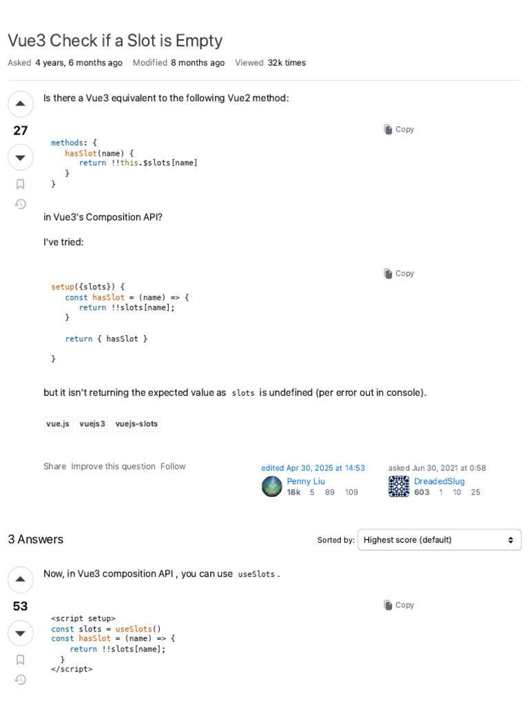 3.Vue.js - Vue3 Check if a Slot is Empty - Stack Overflow | PDF ...