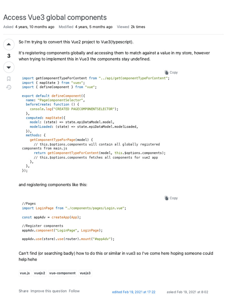 7.Vue.js - Access Vue3 Global Components - Stack Overflow | PDF ...
