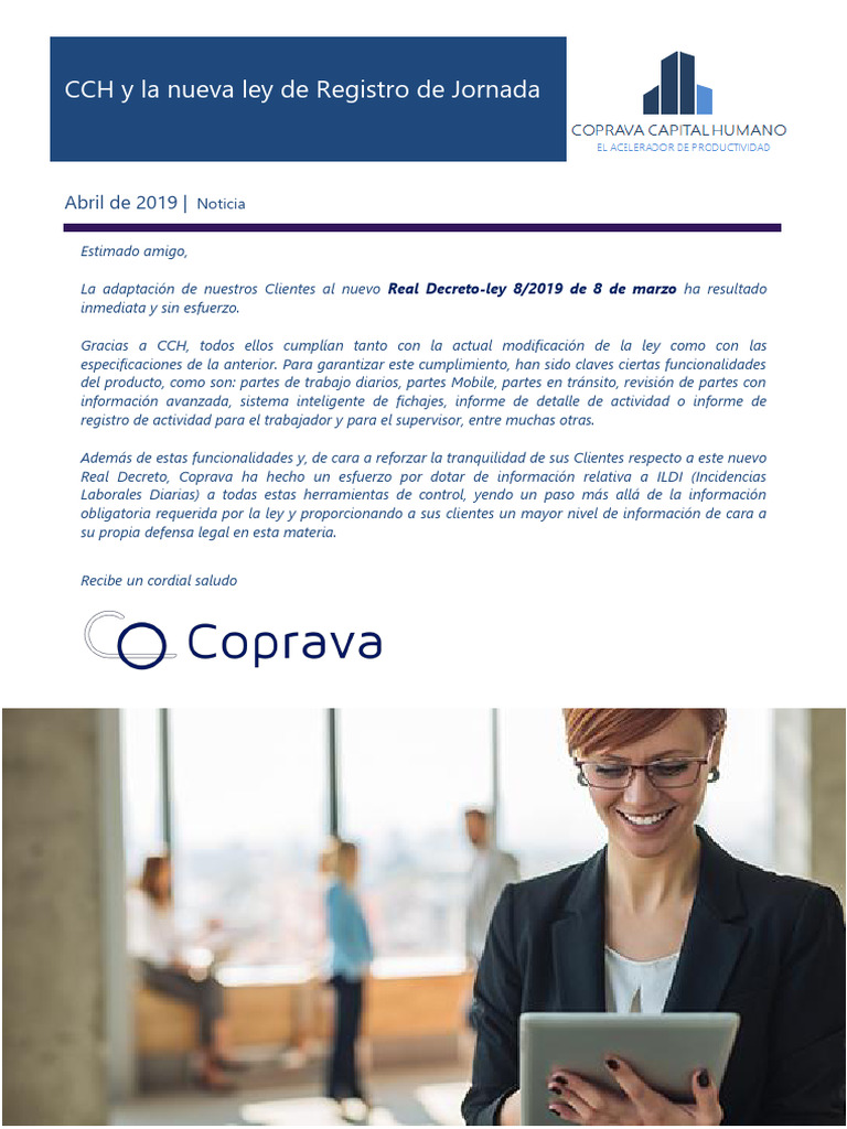CCH y La Nueva Ley de Registro de Jornada | PDF