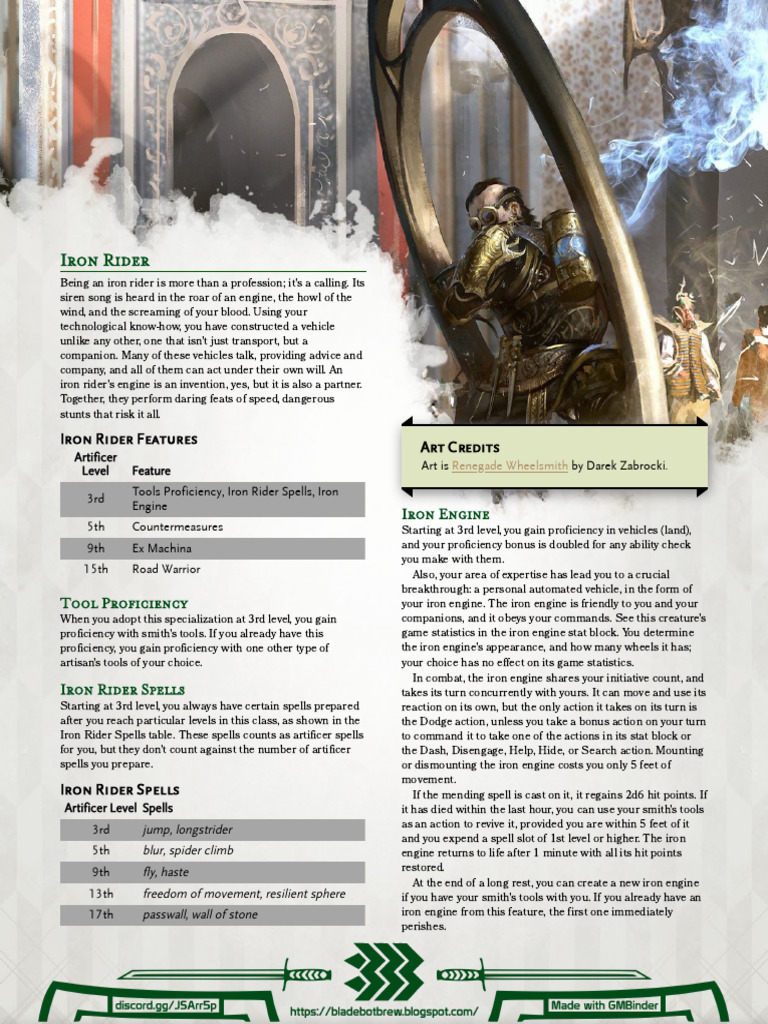 Artificer - Iron Rider (BBB) | PDF