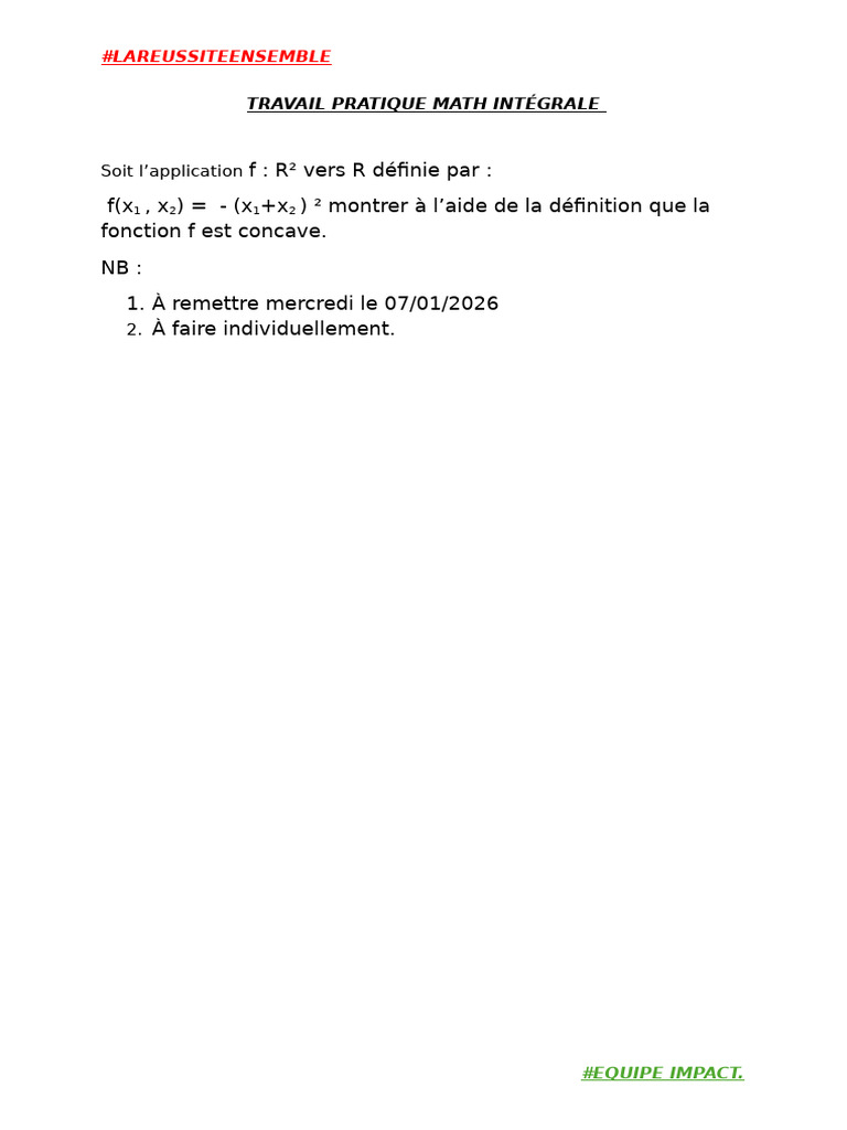 Concavité de la fonction f en R² | PDF