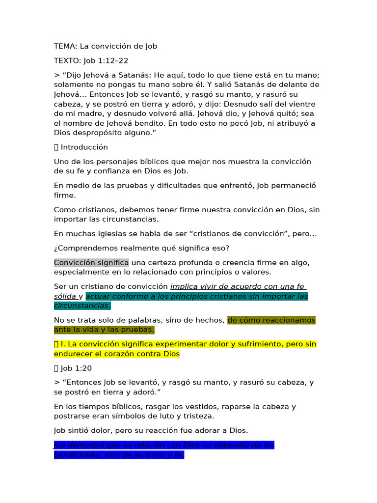 La Convicción de Job en la Fe Cristiana | PDF | Libro de trabajo | Dios