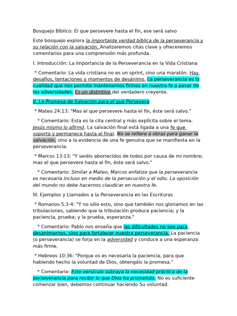 Perseverancia y Salvación en la Biblia | PDF | Fe | Salvación
