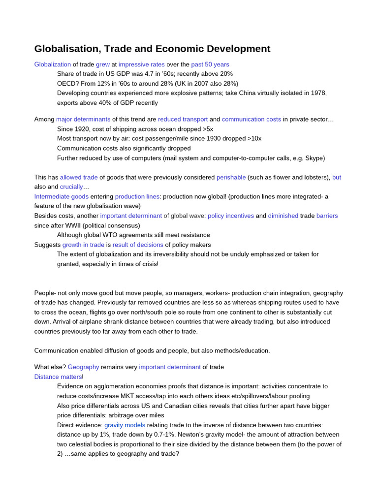 Globalization's Impact on Trade Dynamics | PDF | Globalization | Trade