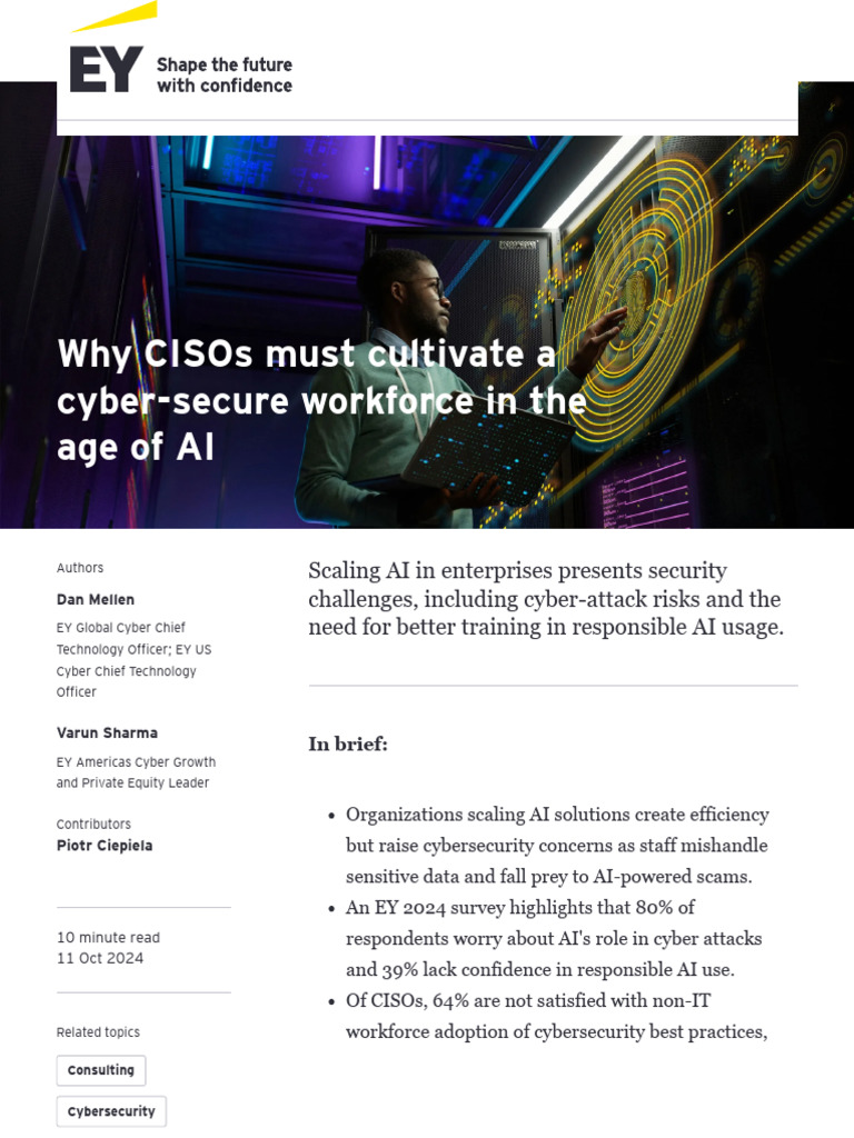 Cultivating A Cyber-Secure Workforce in The Age of AI - EY - Global ...