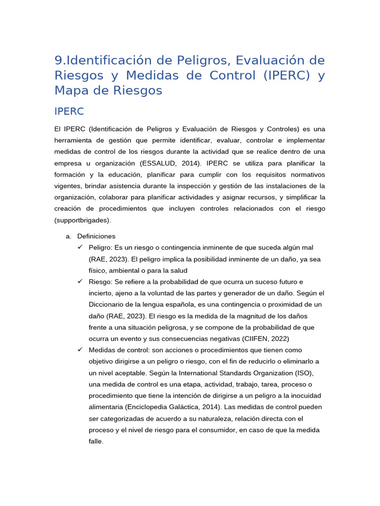 IPERC y Mapa de Riesgos en Seguridad Laboral | PDF | Riesgo | Seguridad ...