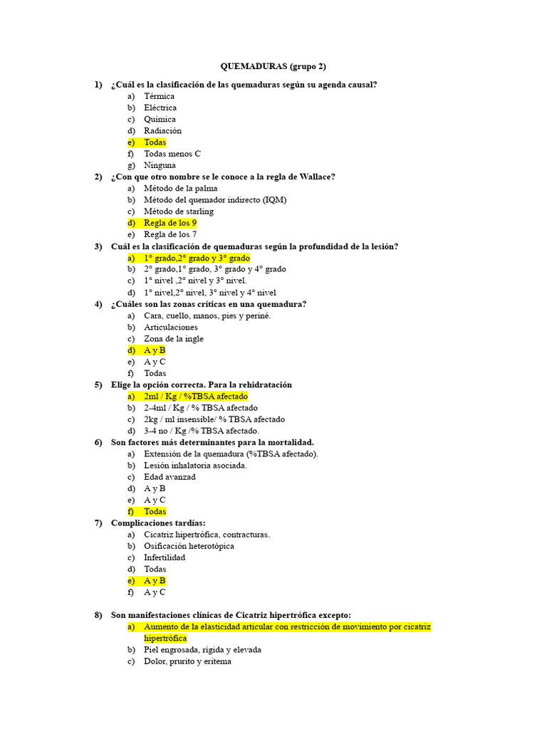 Cuestionario Grupo h Cx Cabeza y Cuello | PDF | Ct Scan ...