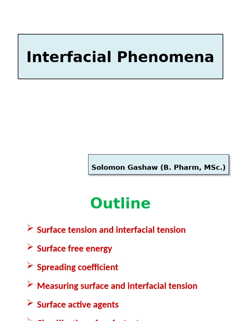 3. Interfacial Phenomena | PDF | Surface Tension | Liquids