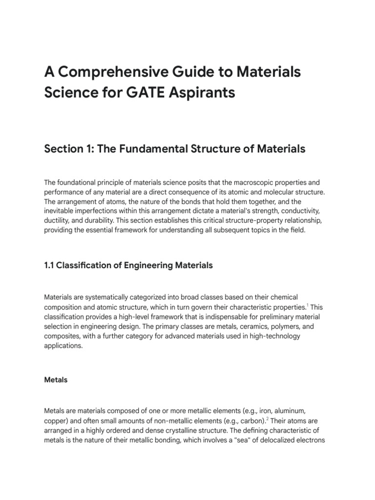 Materials Science Guide for GATE Prep | PDF | Chemical Bond | Dislocation