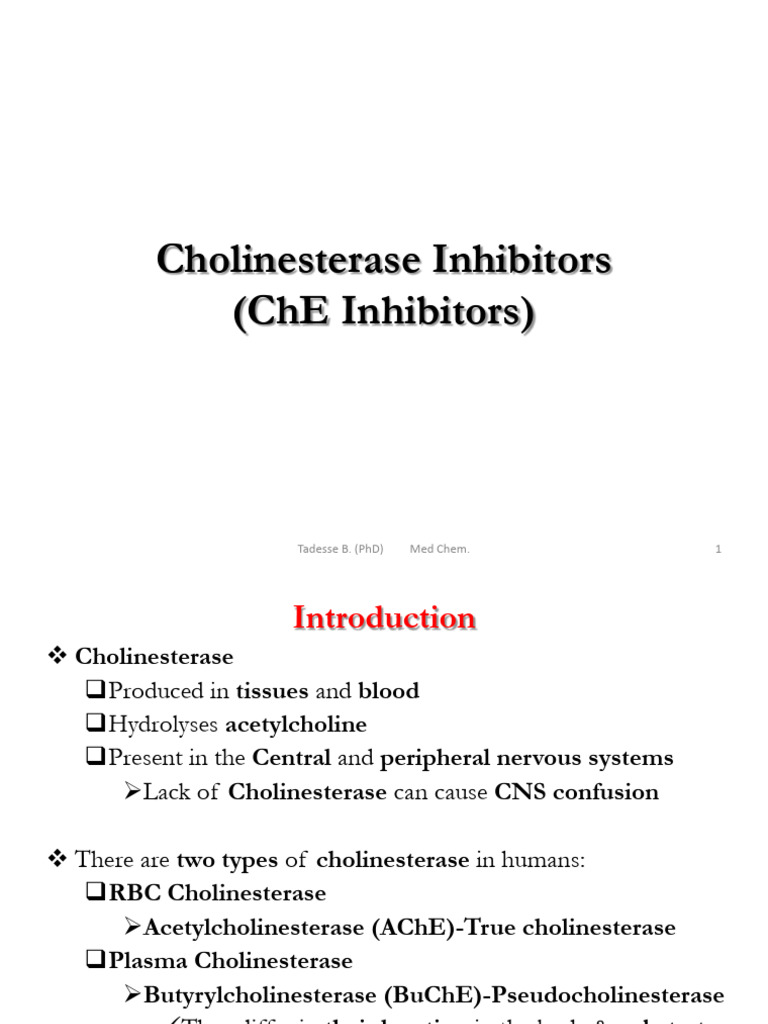 Chapter 2 - Cholinesterase Inhibitors | PDF | Acetylcholine ...