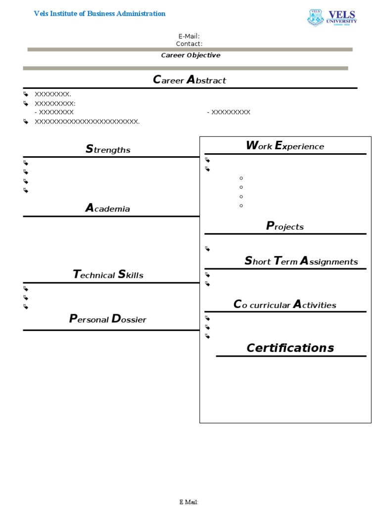 CV Format | PDF