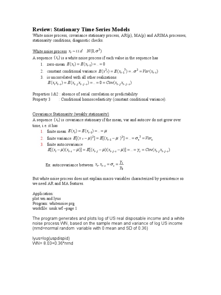 Stationary Time Series | PDF | Technology & Engineering