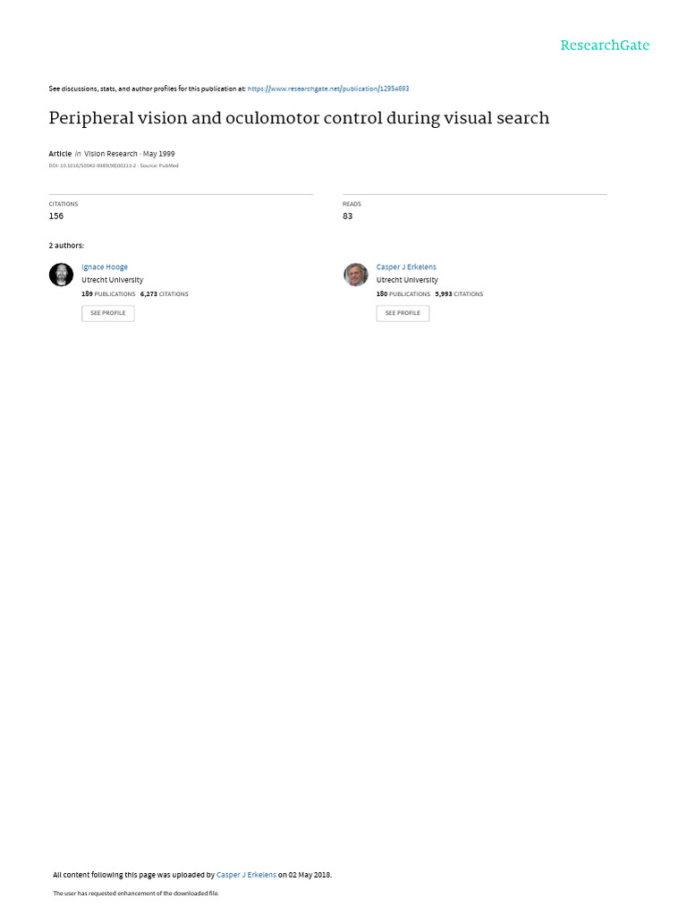 Peripheral Vision in Visual Search | PDF | Visual Perception | Perception