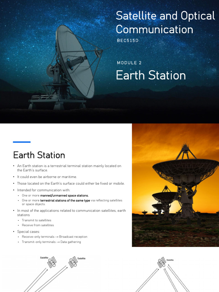 Earth Station Communication Systems Overview | PDF | Satellite ...