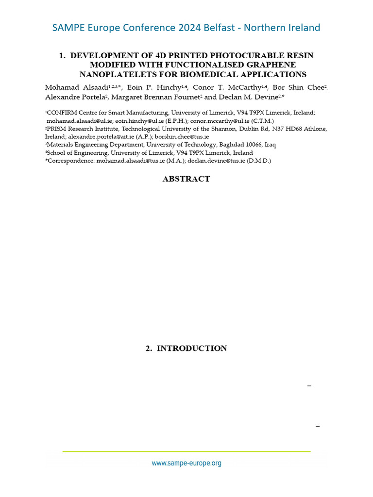 6 Paper SAMPE Conference Ireland 2024 | PDF | Nanocomposite ...