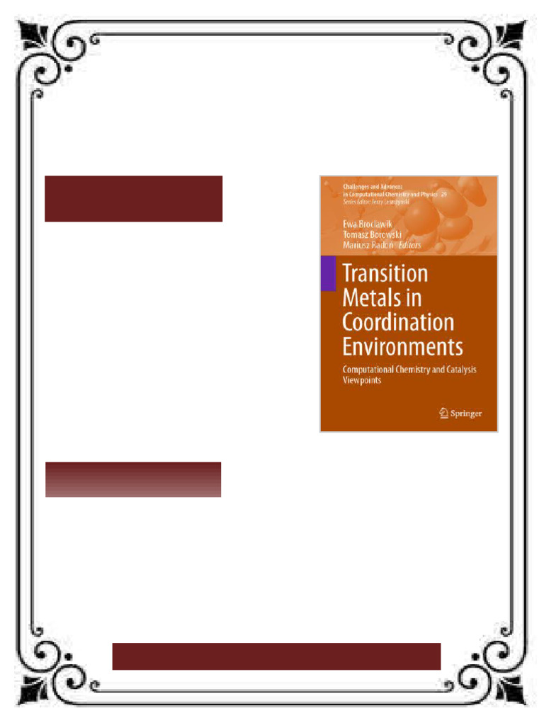 Transition Metals in Coordination Environments Computational Chemistry ...