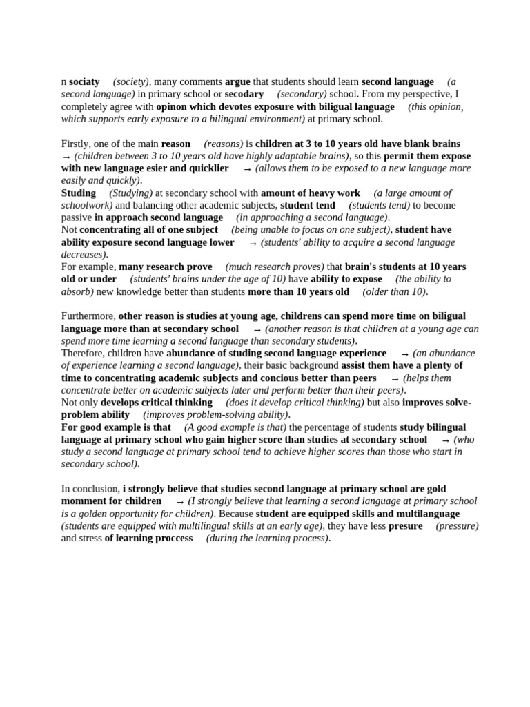 Benefits of Early Bilingual Education | PDF | Second Language ...