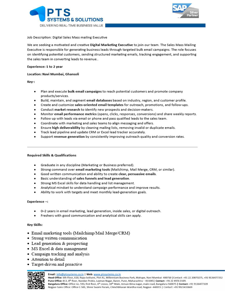 JD- Digital Marketing Mass Mailing | PDF