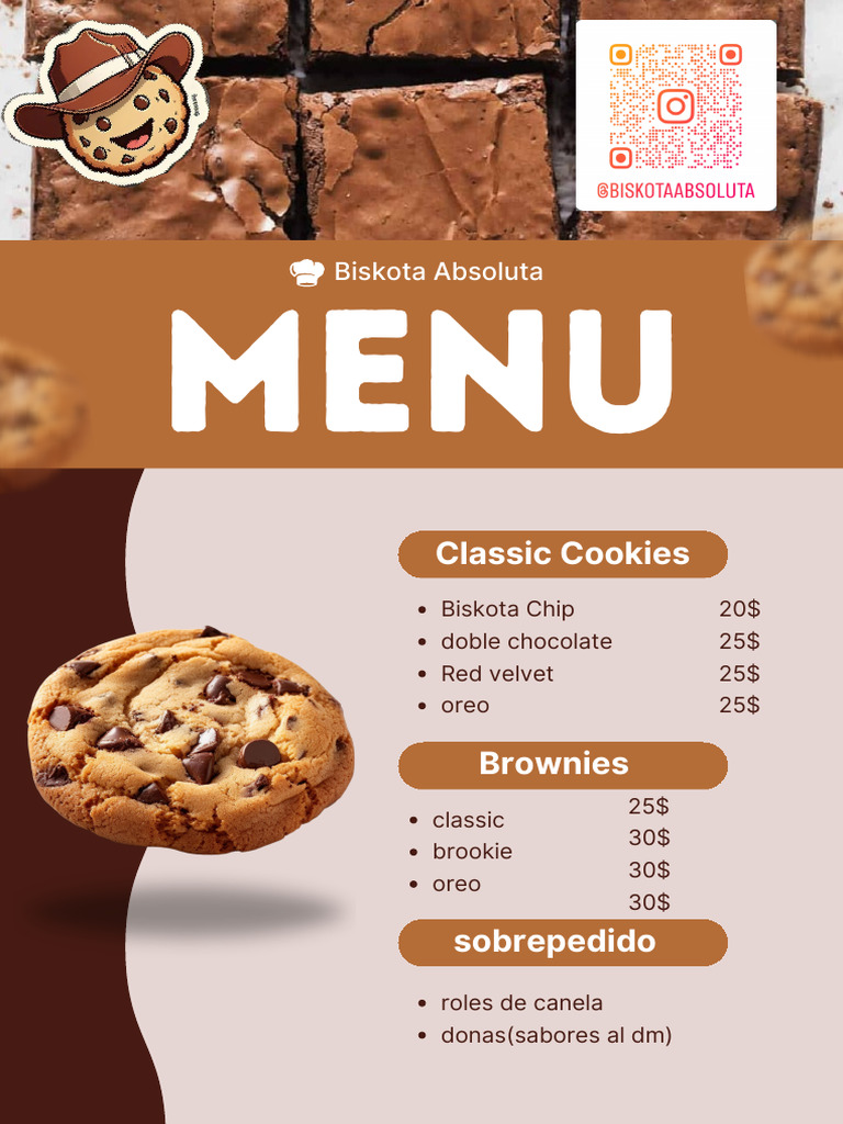 Brown and White Modern Simple Cookies Store Menu | PDF