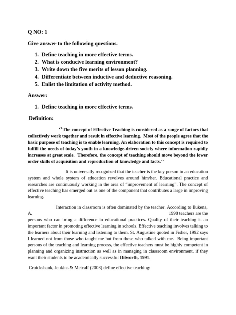 Effective Teaching and Learning Strategies | PDF | Motivational ...