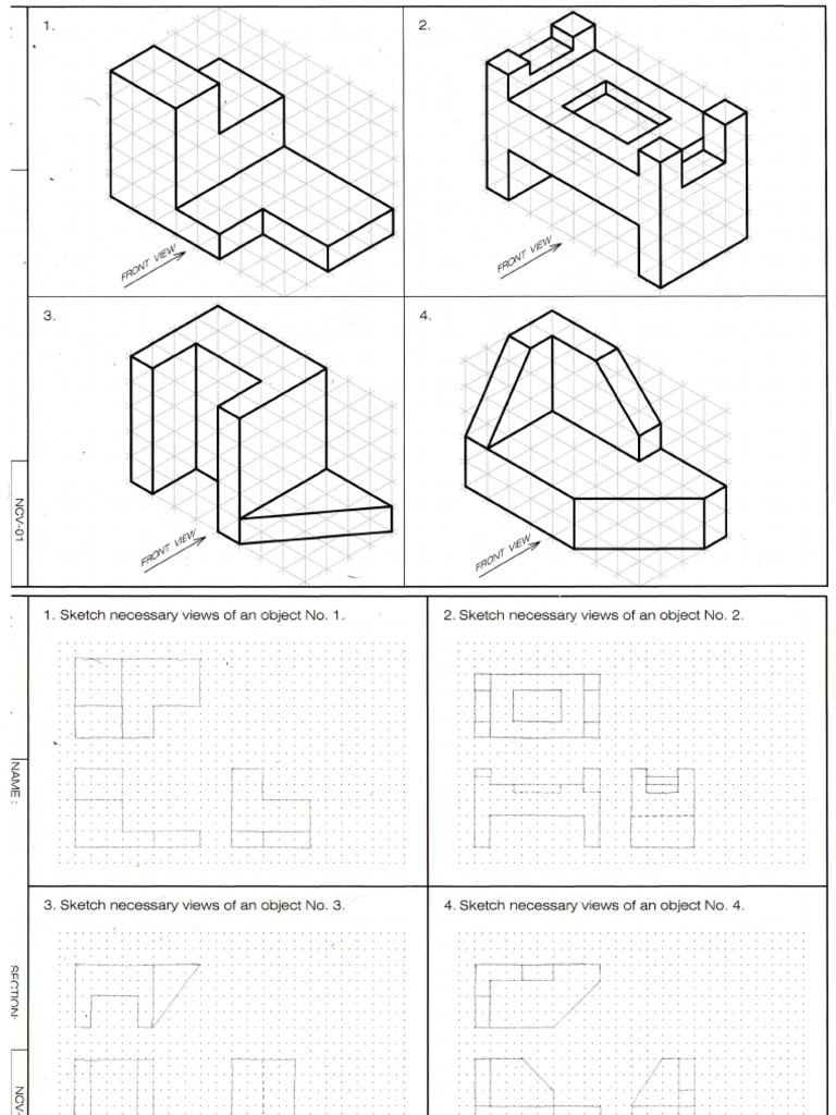 Drawing Midterm Exercise (With Key) (4) | PDF