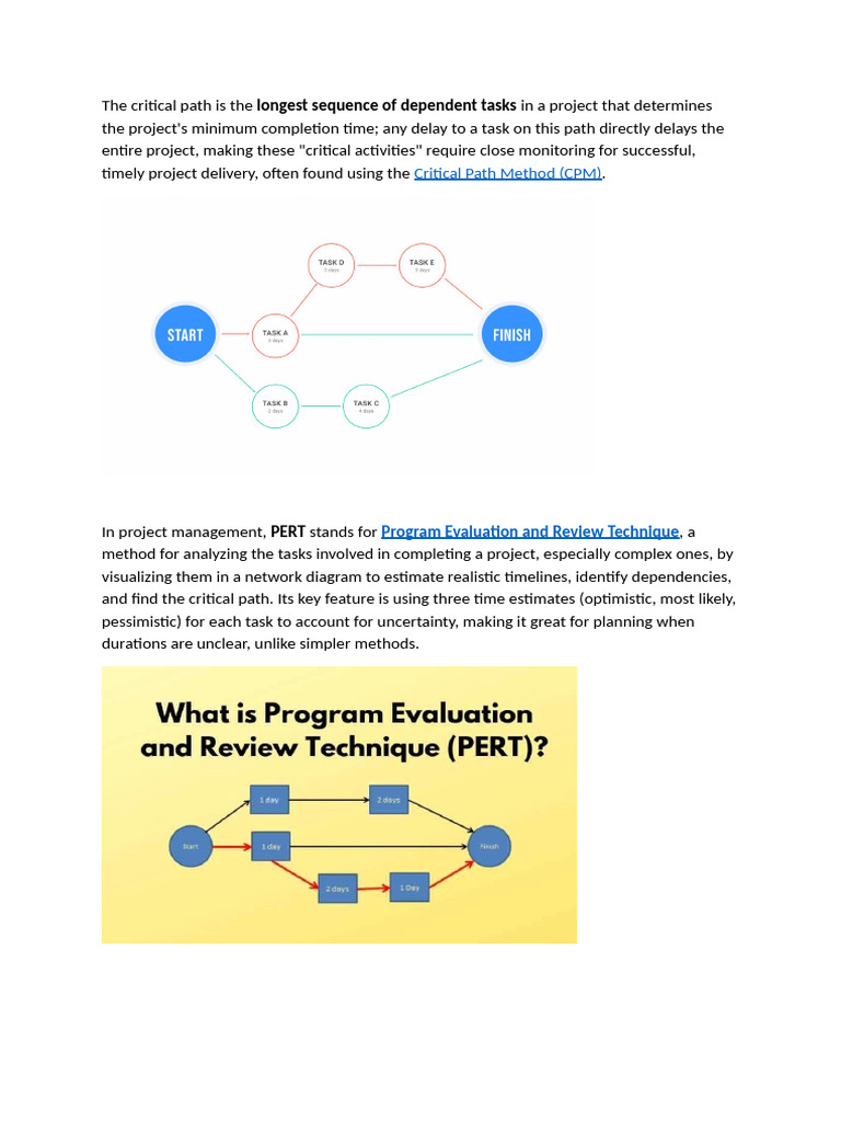 The Critical Path Is | PDF